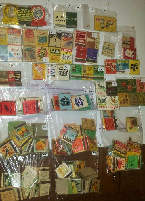 A small portion of the matchbook collection from the 1940s - 1960s. Advertising all kinds of products. 