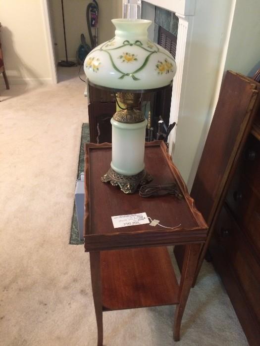 42a green painted lamp $100