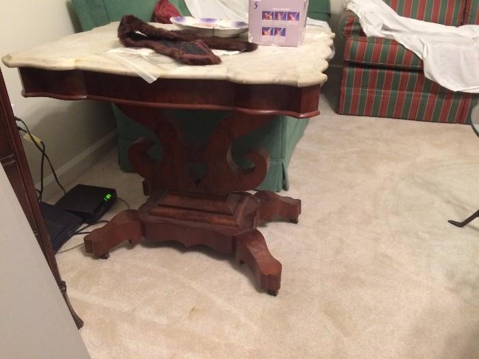 #77 marble top end table $250