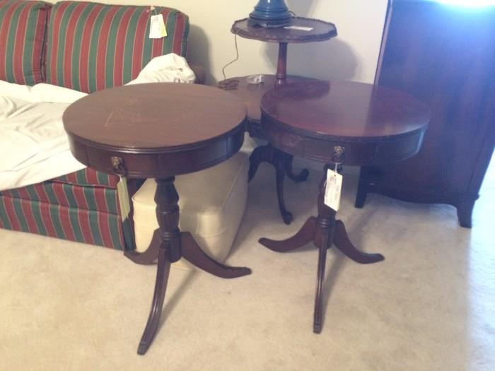 #73 drum tables (2) $175 both as is