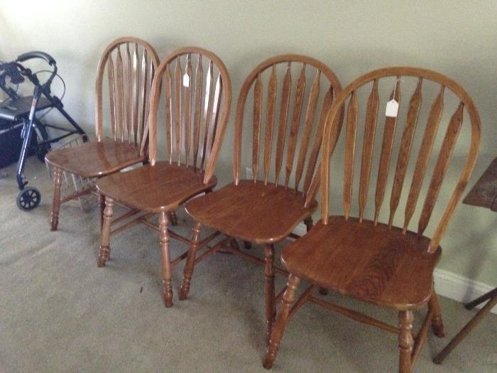 4 Oak Matching Chairs