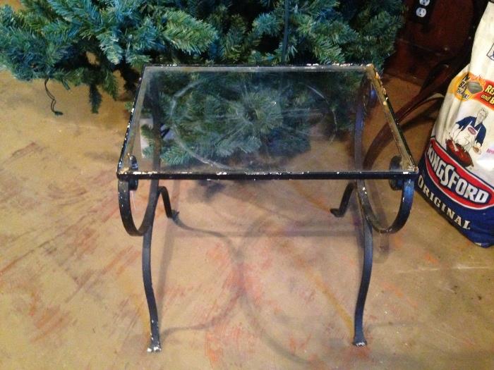 Iron and glass vintage table