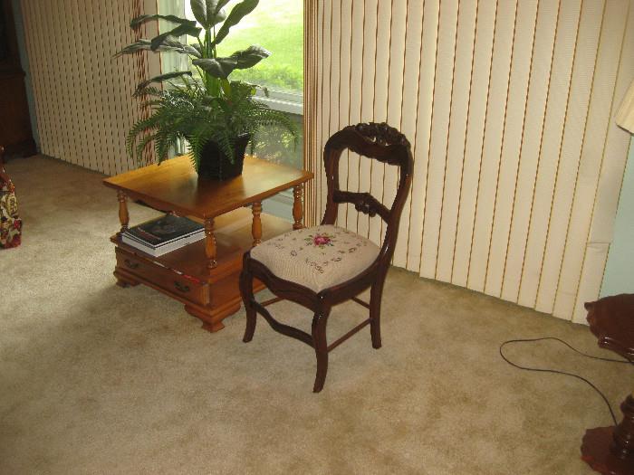 Beautiful Mahogany side chair and end table