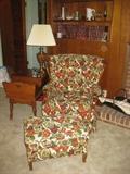 Side Chair, ottoman, lamp and end table