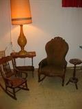 VICTORIAN ROCKER, CHILD'S ROCKER, RETRO LAMP
