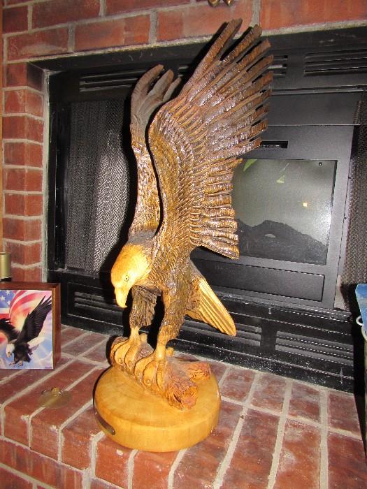 Wood carved eagle