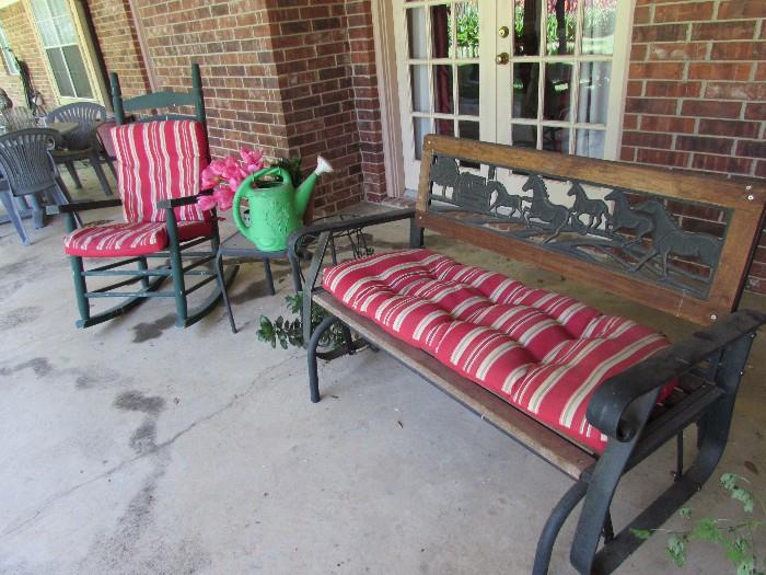 Nice glider and porch rockers