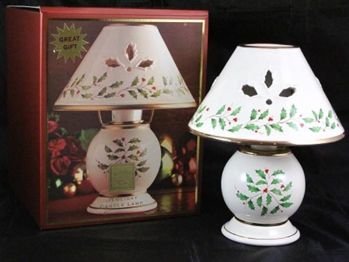 Lenox Porcelain Holiday Candle Lamp