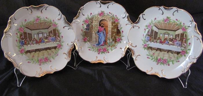 Vintage Religious Plates (Japan):  Lord's Supper 2 each & Jesus Knocking at Door