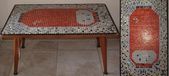 Fraternal Organization Mid-Century Tile Top Table