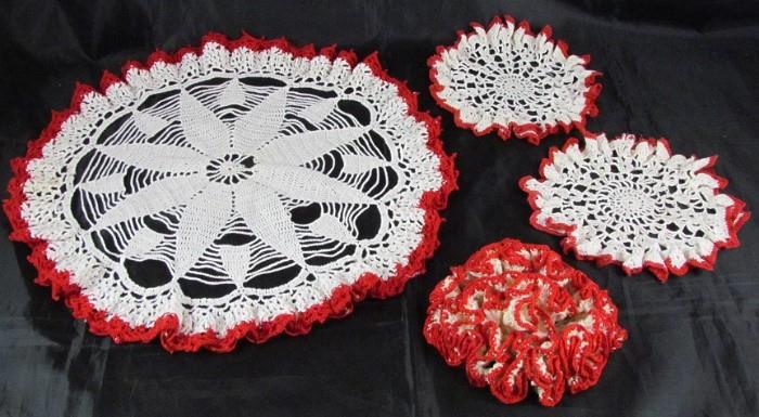 Vintage Hand Crocheted Doilies 
