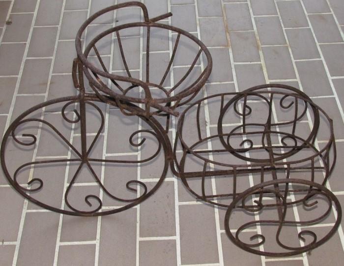 Wrought Iron Tricycle Plant Caddy