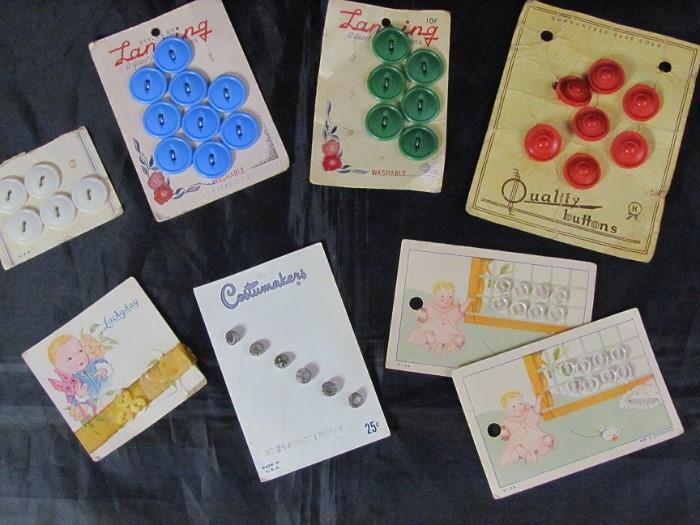Vintage card buttons: Lansing, costume makers , etc.