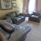 3 piece leather loveseat/2 chairs by Viewpoint Leather Works