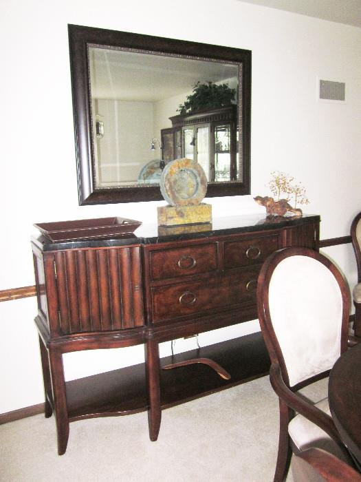 Mirror and sideboard