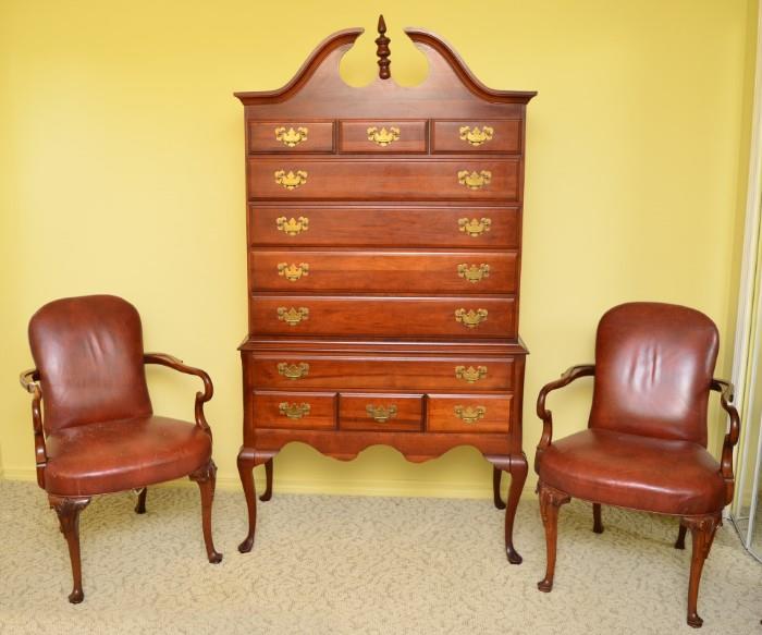 Mahogany Queen Anne Highboy & Mahogany Side Chairs