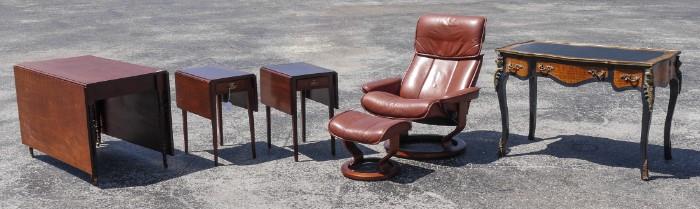 Drop Leaf Tables & Ekornes Stressless Chair & Ottoman