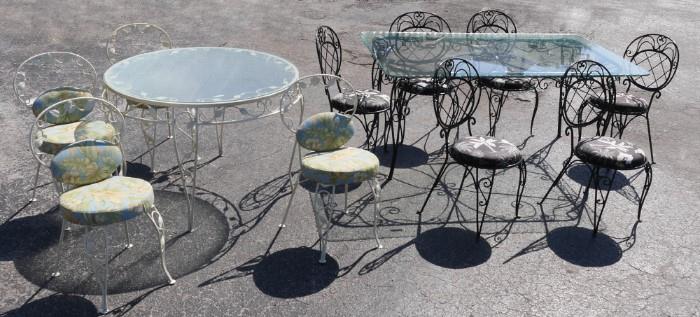Wrought Iron Table & Chairs with New Cushions