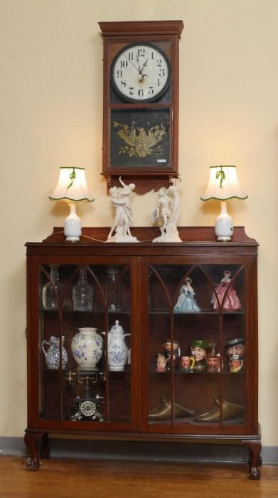 English Deco Curio Cabinet, Minton Lamps, & More!