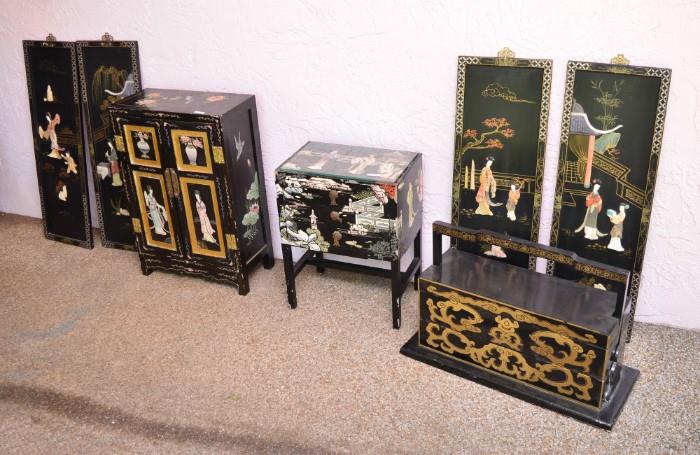 Many Oriental Inlaid Panels & Furnishings in the Special Sale