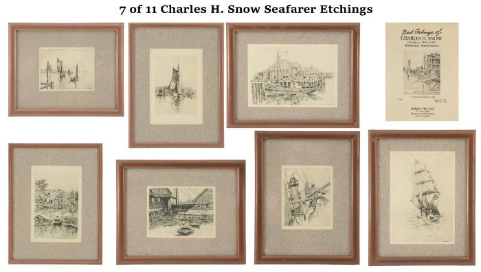 7 of 11 Charles H. Snow Seafarer Etchings