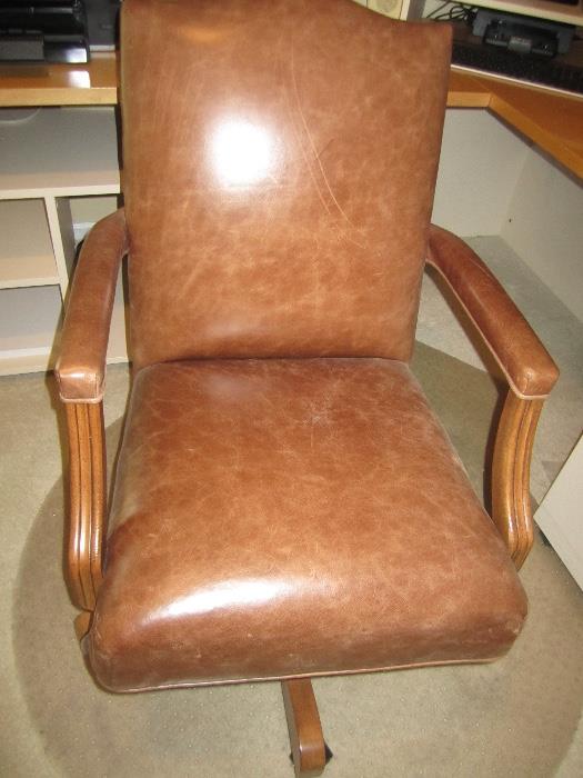 TAN LEATHER DESK CHAIR