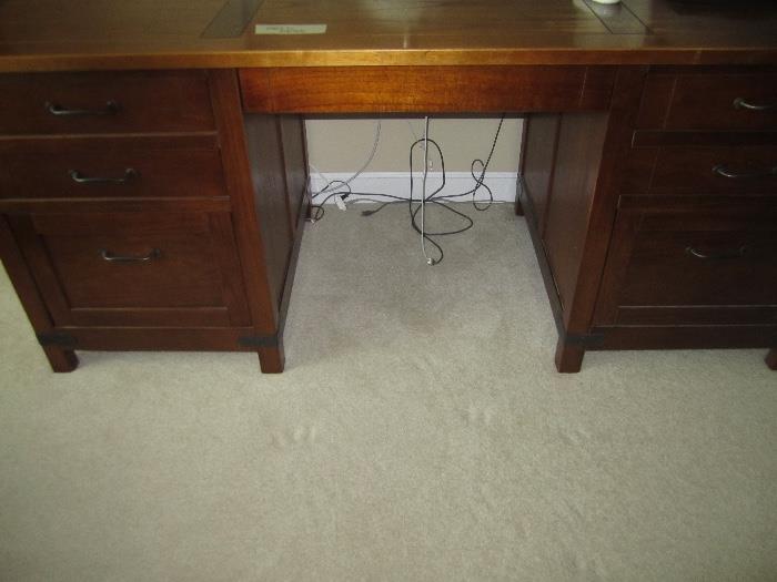 Mission style 6 drawer desk - surface needs bit of refinish