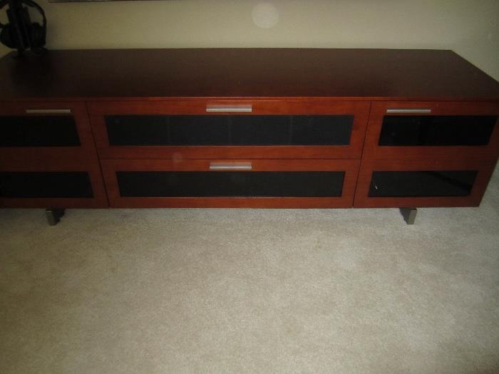 wood console for large screen TV stand