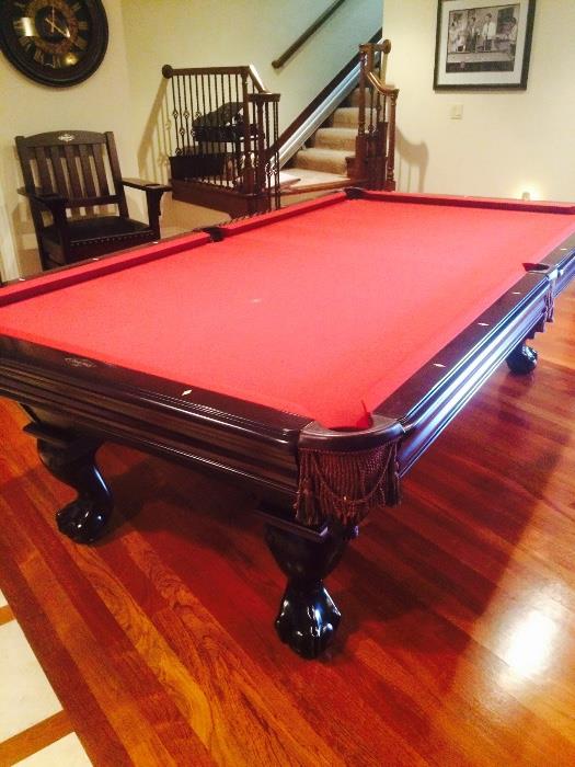 9' BRUNSWICK POOL TABLE WITH EXTRAS. THIS IS LOCATED IN PMYMOUTH AND IS AVAILABLE TO SEE BY APPOINTMENT ONLY.  CALL OR EMAIL WITH ANYTHING QUESTIONS 