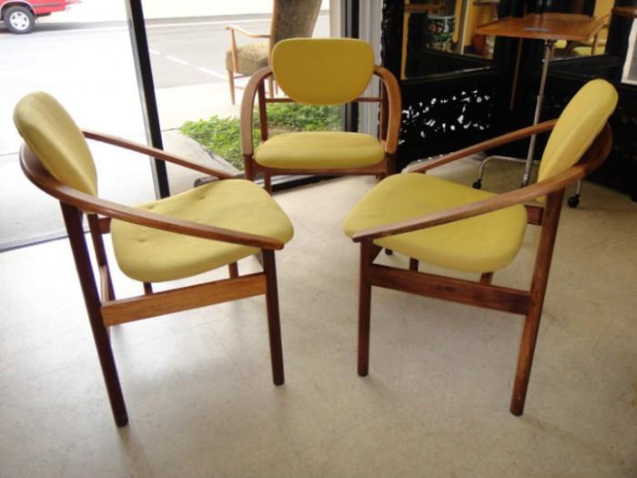 Brown Saltman Mid Century armchairs