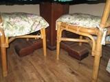 two rattan chairs