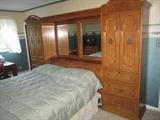 thomasville massive pier headboard unit with storage, mirror lights ./ fabulous oak 