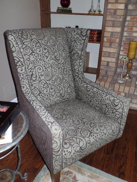Comfy, modern version of the wing back chair