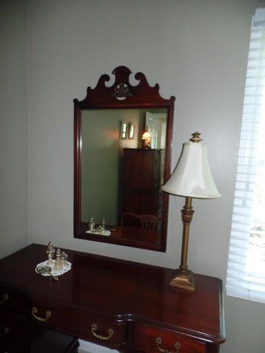 Vintage desk and matching mirror