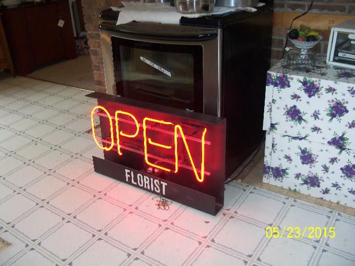 cool open sign (you could easily black out florist)