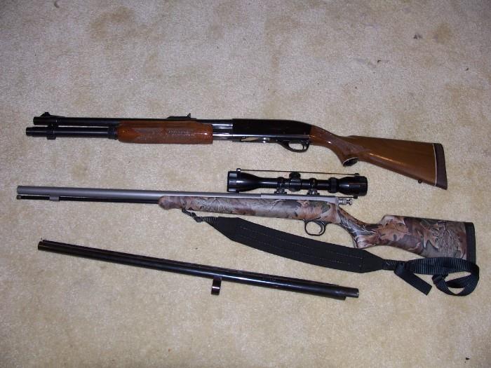 Remington 12 ga. Wingmaster Model 870 with long and short barrel's - 50 Cal. Black Powder MK85 Knight Rifle's with Charles Daly Scope