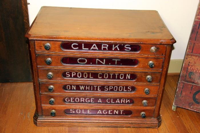 VERY NICE Clark's Spool Cabinet
