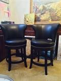 leather swivel counter height barstools with nailhead trim