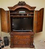 Bedroom cabinet with doors open. Use it as a TV cabinet or a gentlemans' chest