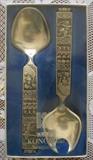 Konge tinn Norwegian pewter serving spoons