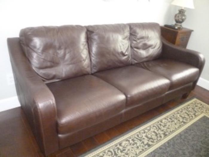 Leather Couch Brown (83"  36") $350