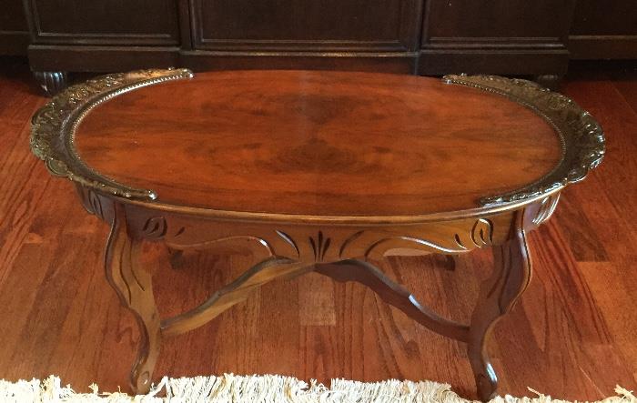 Small mahogany carved coffee table. 