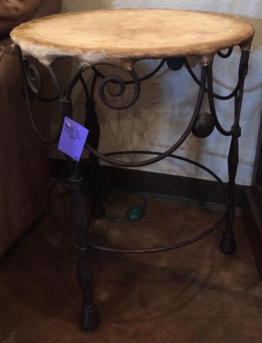 Wrought Iron "drum" table