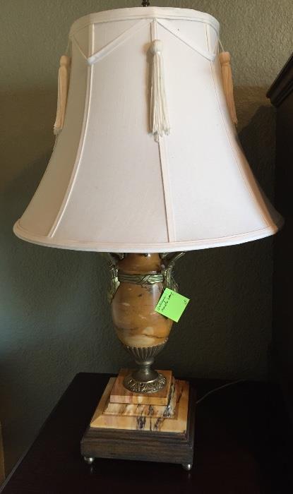 Sienna Marble antique lamp (2 available)