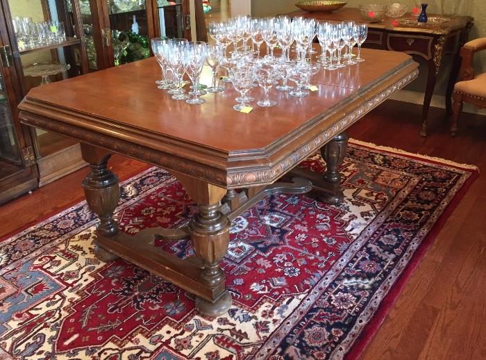 Antique 1920's dining table and Oriental rug -- now in Bargainville!