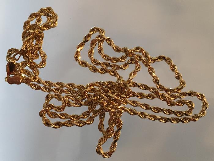 14K gold 30" chain.