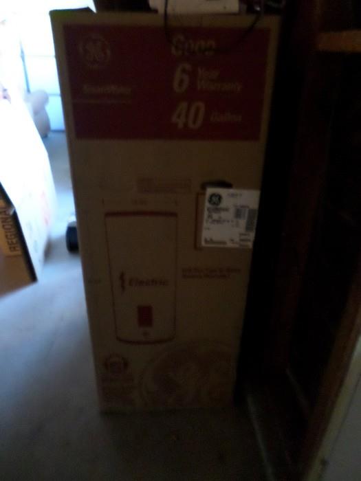 Electric 49 gallon water heater, new in box