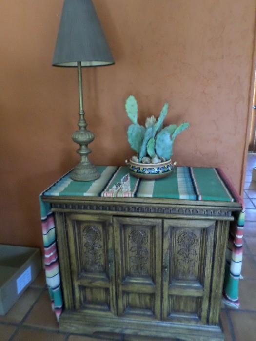 Wooden cabinet/lamp table