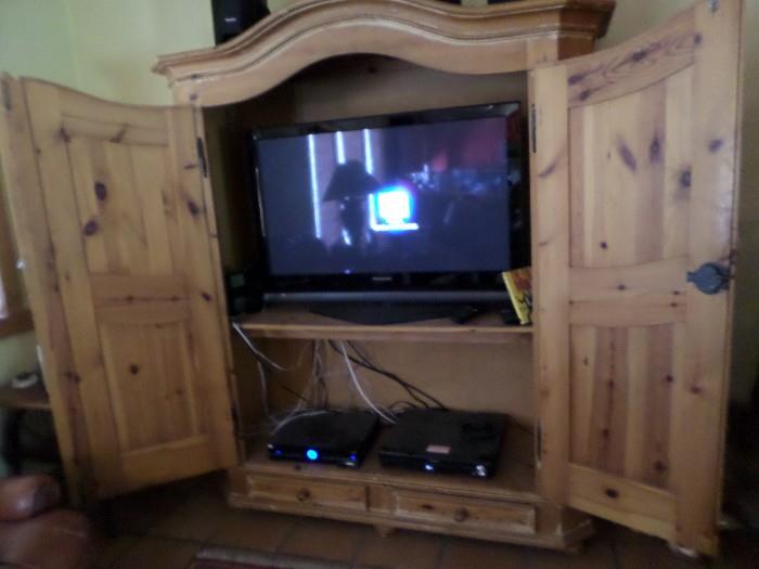 Knotty Pine Entertainment Center-will hold 42" TV