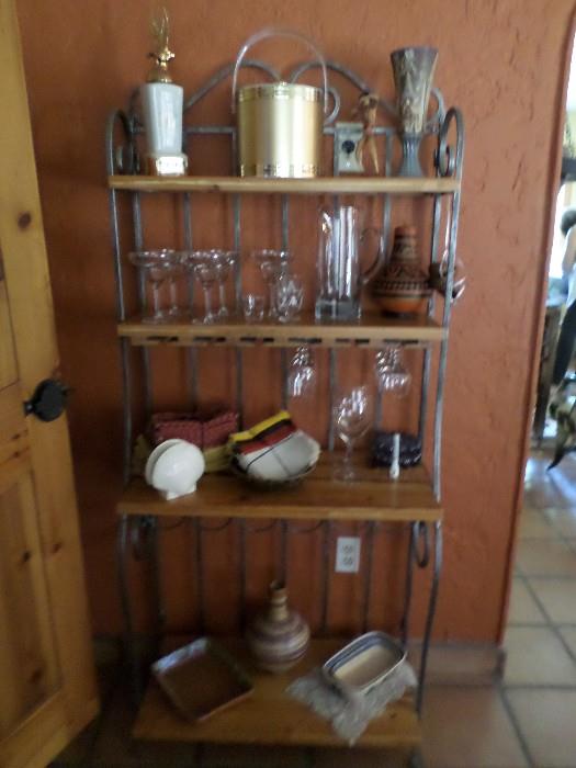 4 shelf etergere & wine glass holder